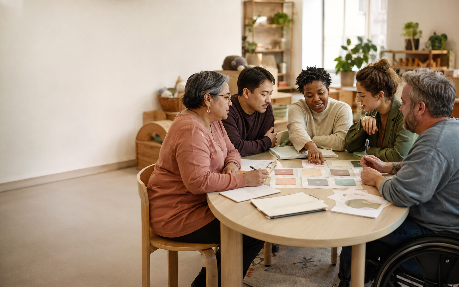 Educators and learners working together in an inclusive learning environment