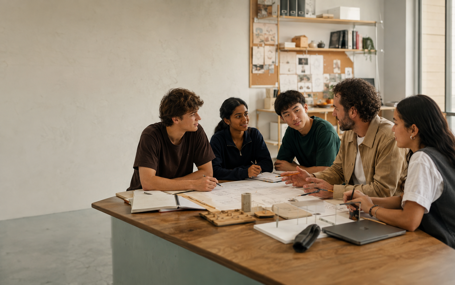 Secondary students and a teacher connecting vocational learning, workplace readiness and enterprise planning